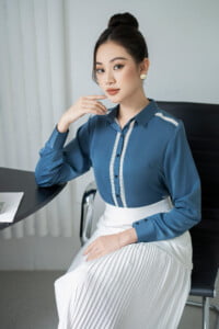 Áo sơ mi tay dài AD 032 103 xanh pc3