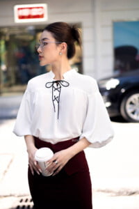 Sơ mi tay lỡ AL 22 77 trắng p1