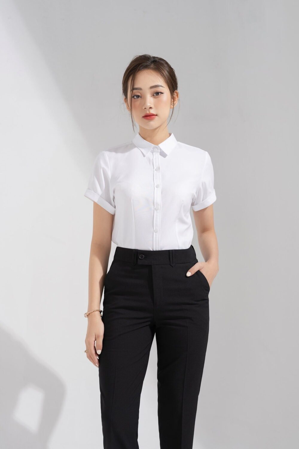 Sơ mi classic Kate cafe tay ngắn pc2