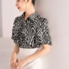 Áo Sơ mi tay ngắn 149-4 họa tiết vằn đen pc1