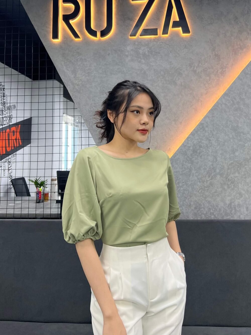 Sơ mi tay ngắn AL 042 139 xanh 1