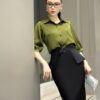Áo sơ mi tay lỡ AL 148-2 xanh rêu pc1