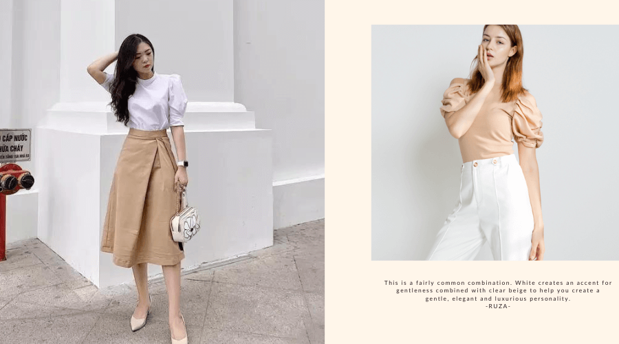 Màu be (Beige) là màu gì? Cách Mix & Match màu be đẹp 16 Phối với màu trắng