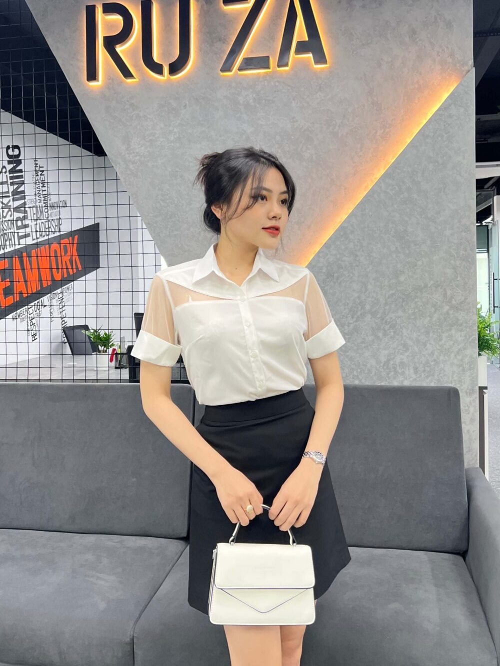 Sơ mi tay ngắn AN 22 68 trắng pc2