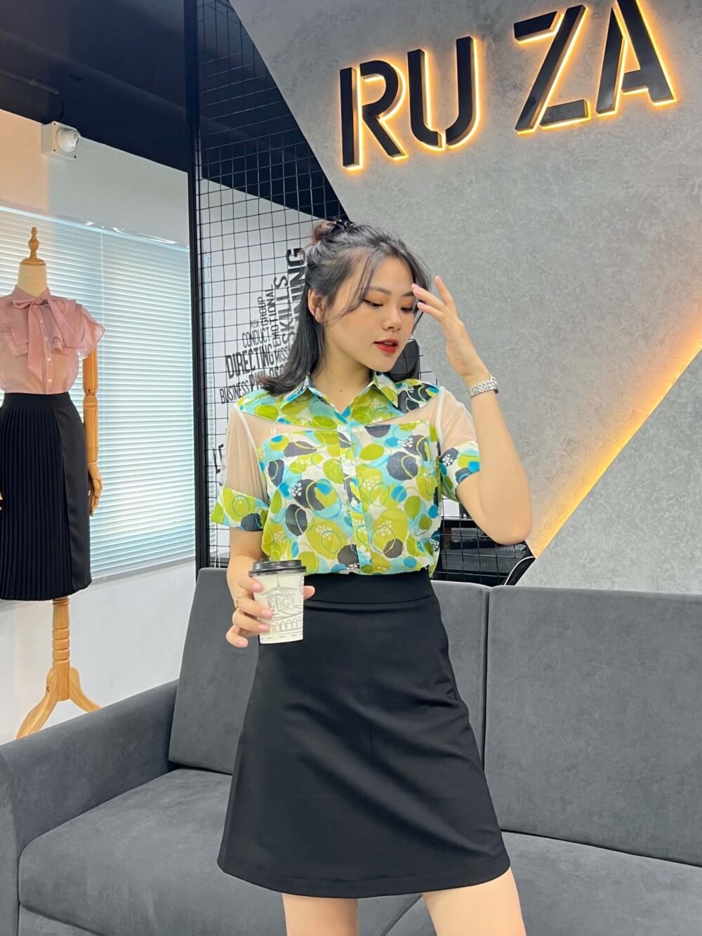 Sơ mi tay ngắn AN 22 68 họa tiết pc2