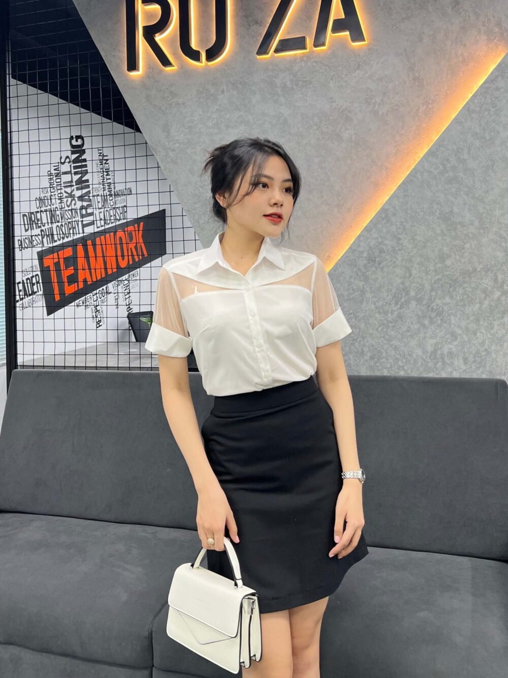 Sơ mi tay ngắn AN 22 68 trắng