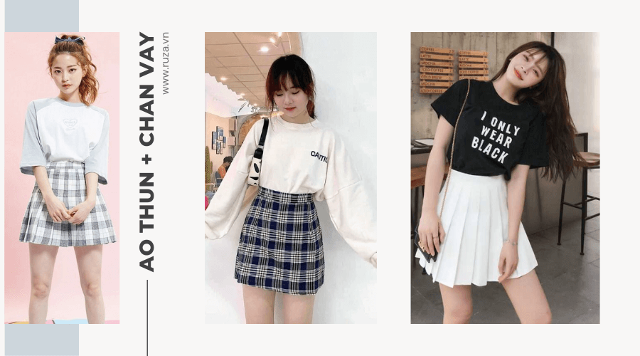 Trang phục áo thun và chân váy