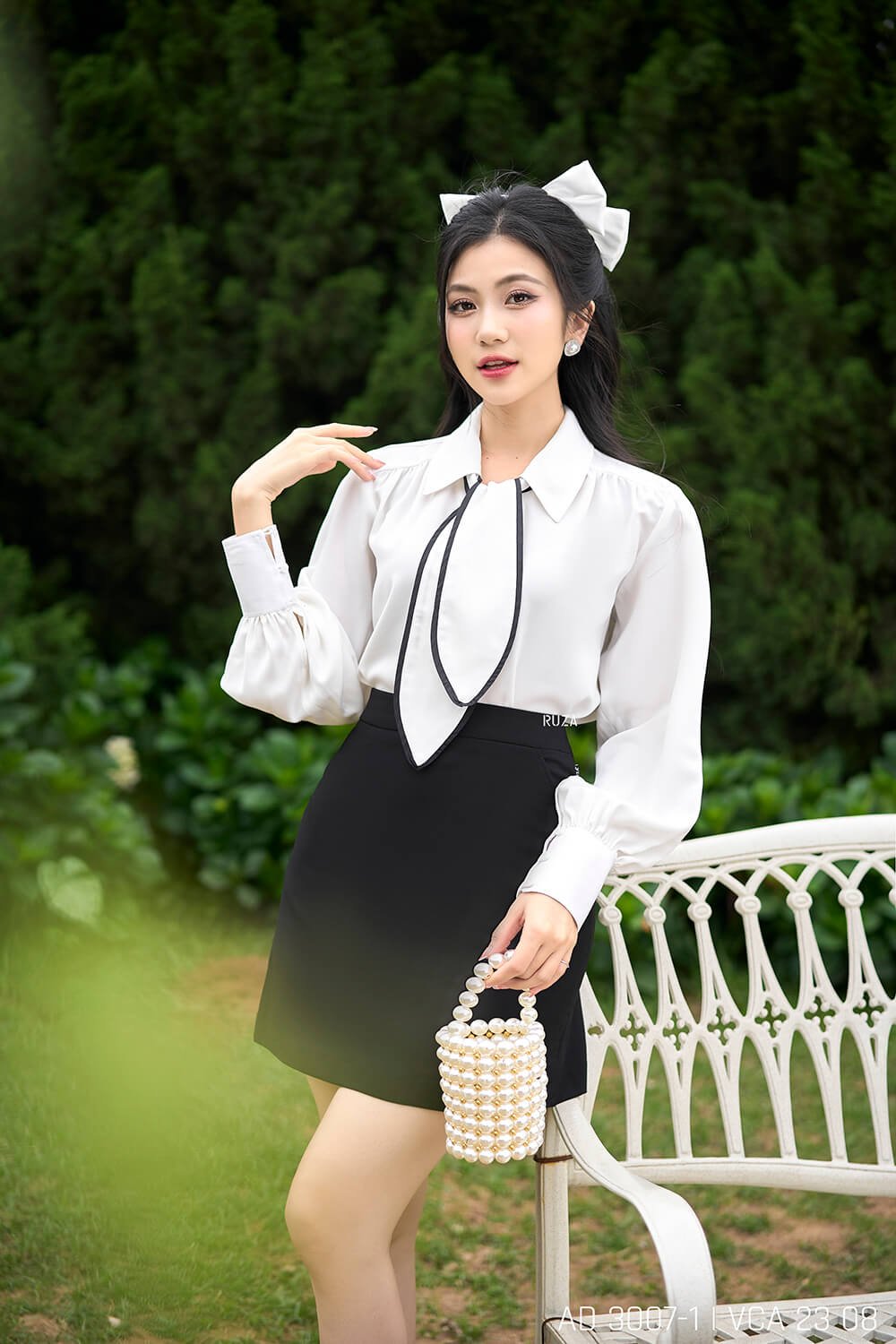 Áo sơ mi tay dài AD 3008-1 trắng pc2