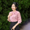 Áo sơ mi tay lỡ AL 3014-2 hồng pastel pc2