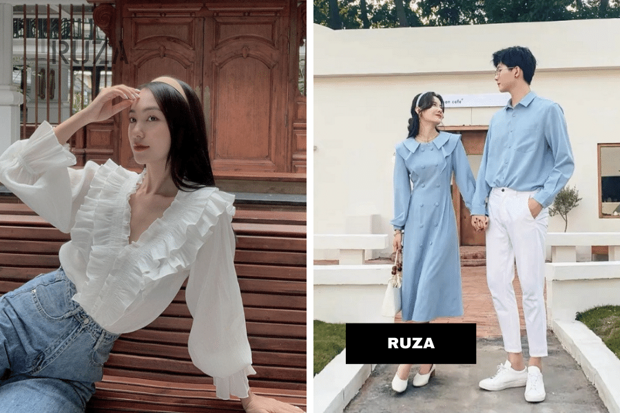 Phối cùng áo bèo nhún - Phối đồ tone sur tone