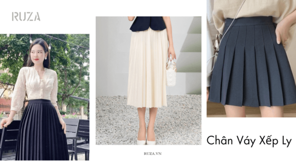 Cách phối Chân váy xếp ly
