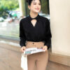 Áo sơ mi tay dài AD 3039-2 đen pc2