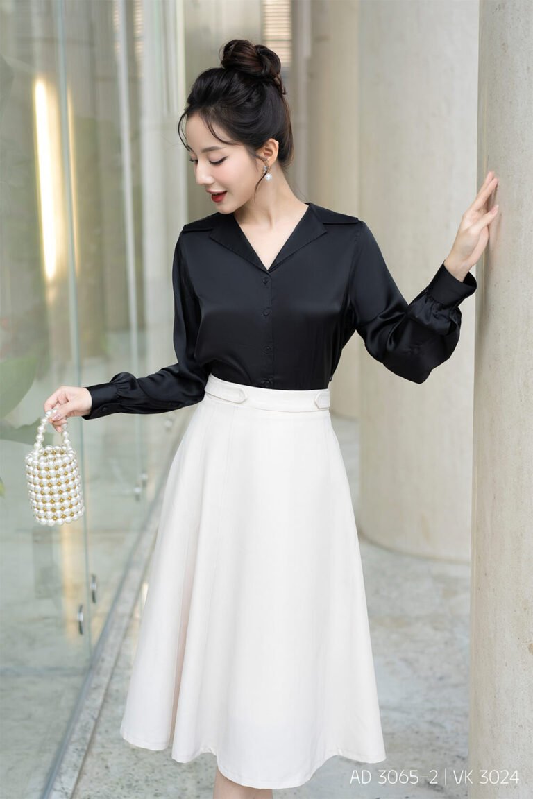 Áo sơ mi tay dài AD 3065-2 đen pc1