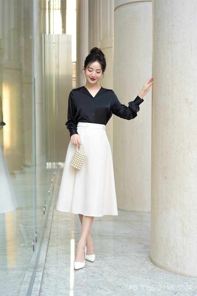 Áo sơ mi tay dài AD 3065-2 đen pc2