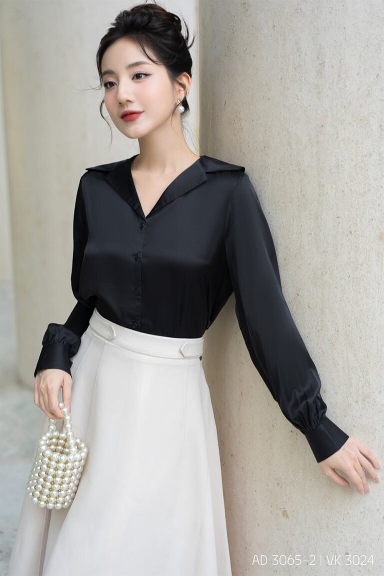 Áo sơ mi tay dài AD 3065-2 đen pc3