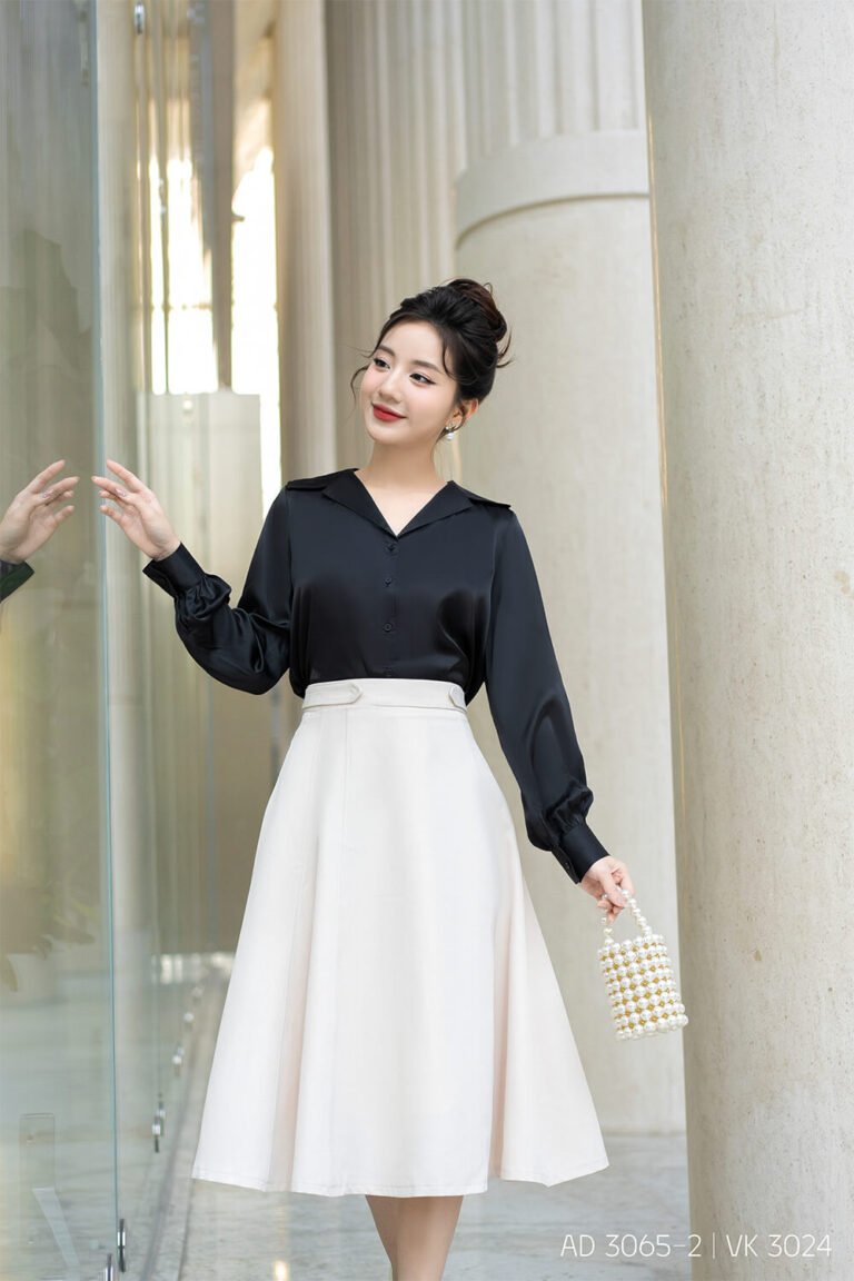 Áo sơ mi tay dài AD 3065-2 đen pc4