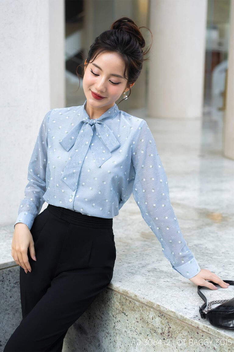 Áo sơ mi tay dài AD 3064-2 xám hoa pc1