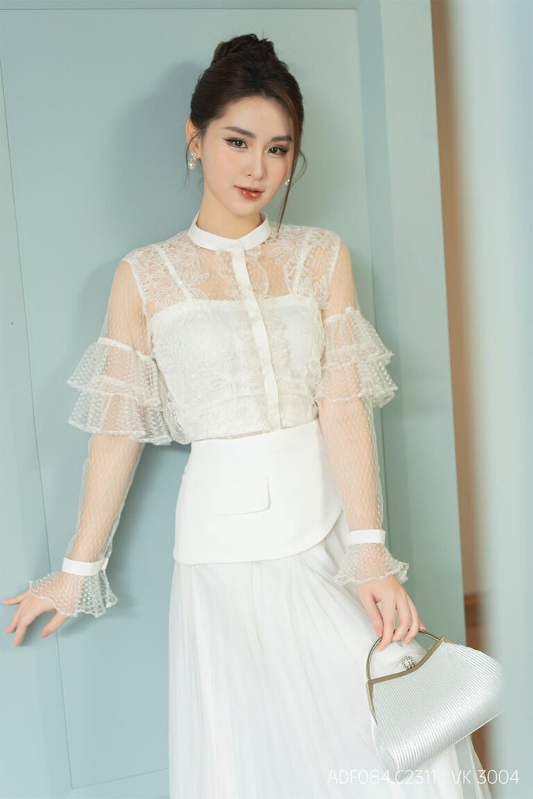 Áo sơ mi tay dài ADF084.C23111-1 trắng pc1