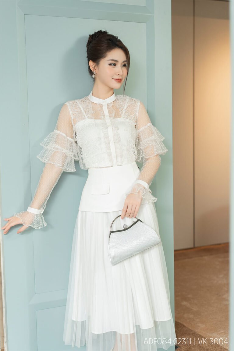 Áo sơ mi tay dài ADF084.C23111-1 trắng pc4