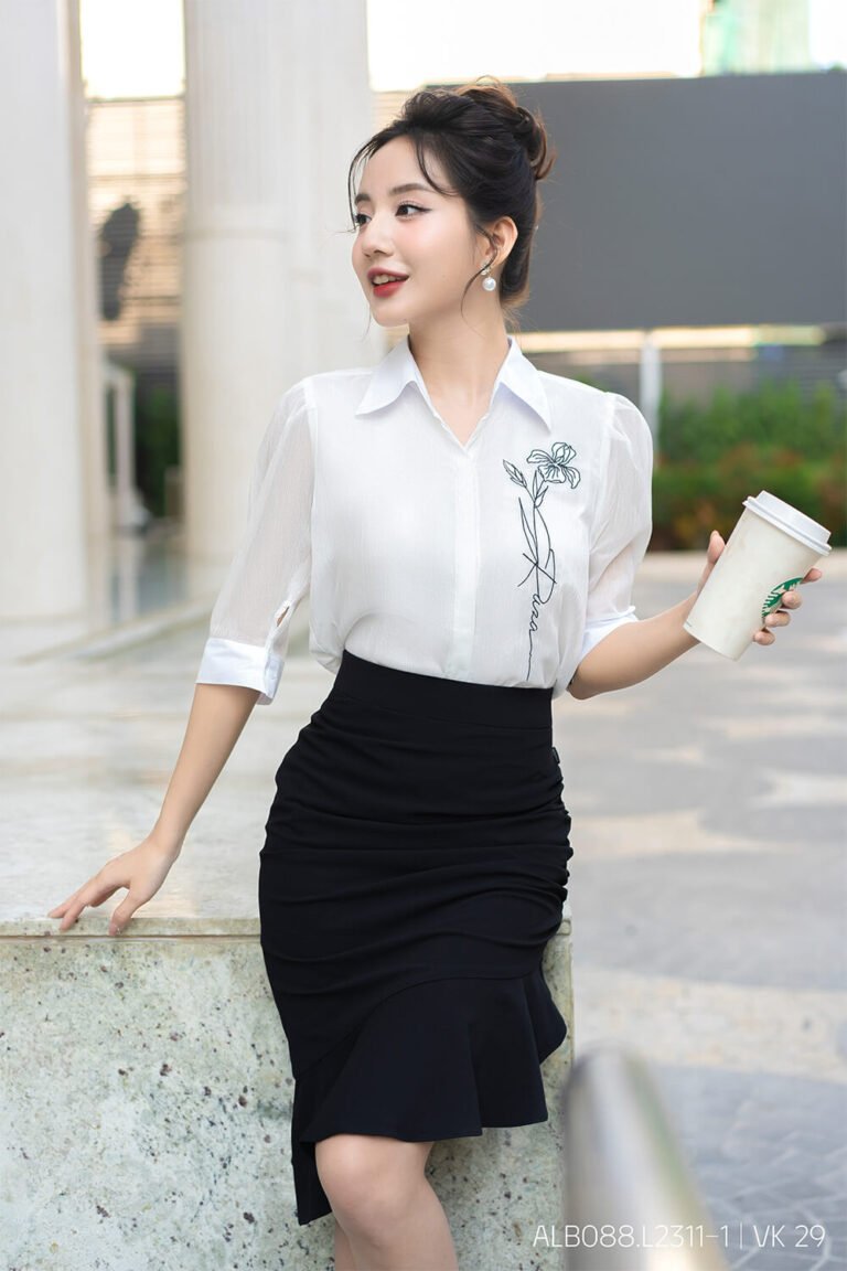 Sơ mi tay lỡ ALB088.L2311-1 trắng pc1