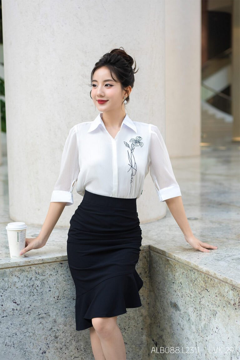 Sơ mi tay lỡ ALB088.L2311-1 trắng pc2