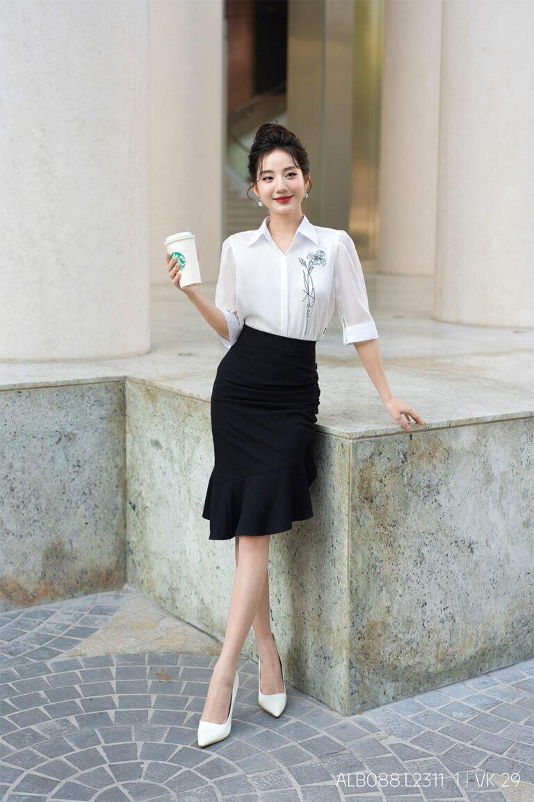 Sơ mi tay lỡ ALB088.L2311-1 trắng pc3