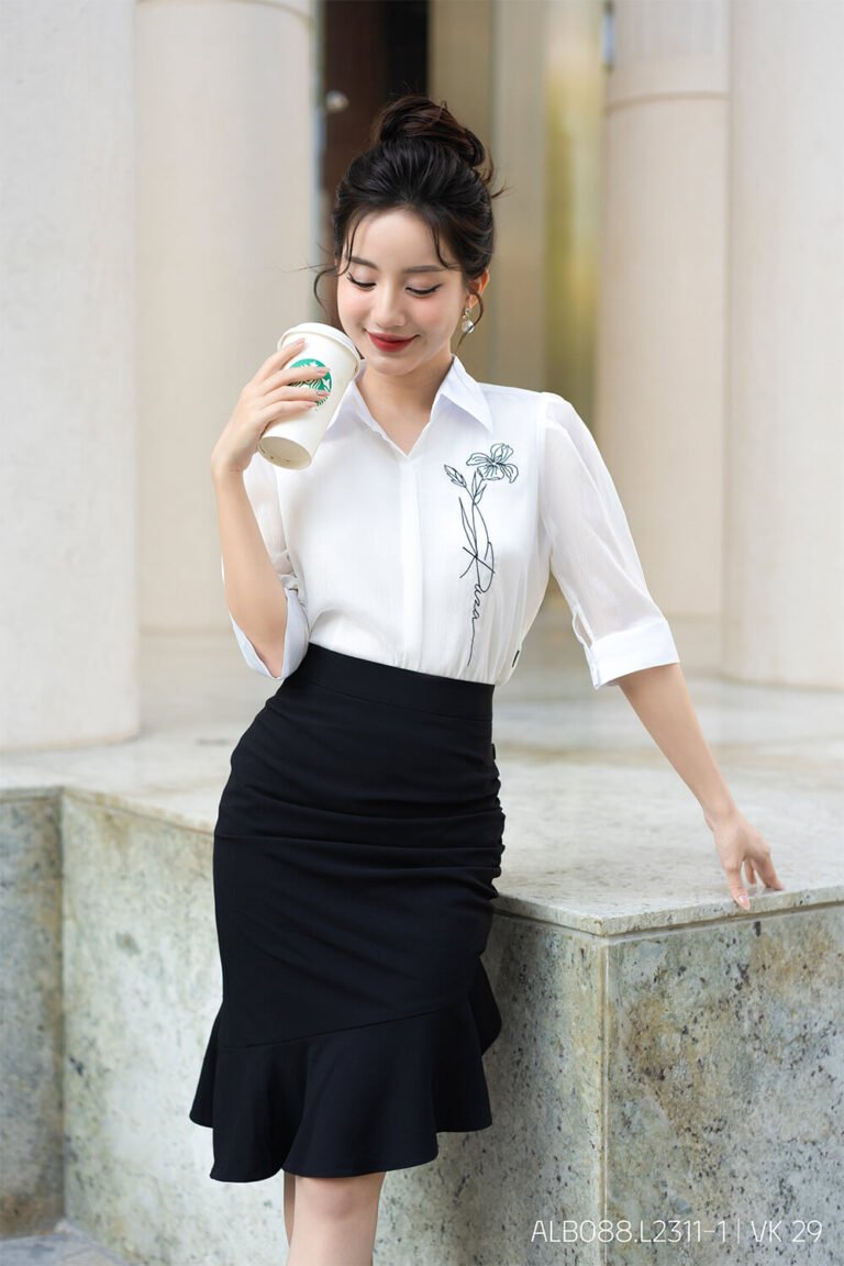 Sơ mi tay lỡ ALB088.L2311-1 trắng pc4