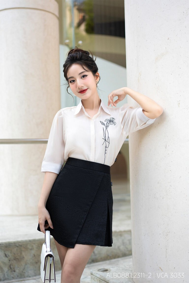 Sơ mi tay lỡ ALB088.L2311-2 kem pc3