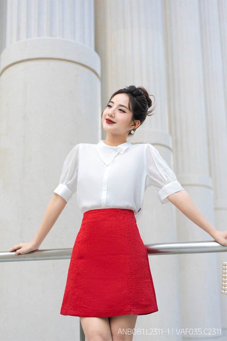 Áo sơ mi tay ngắn ANB081.L2311-1 trắng pc3