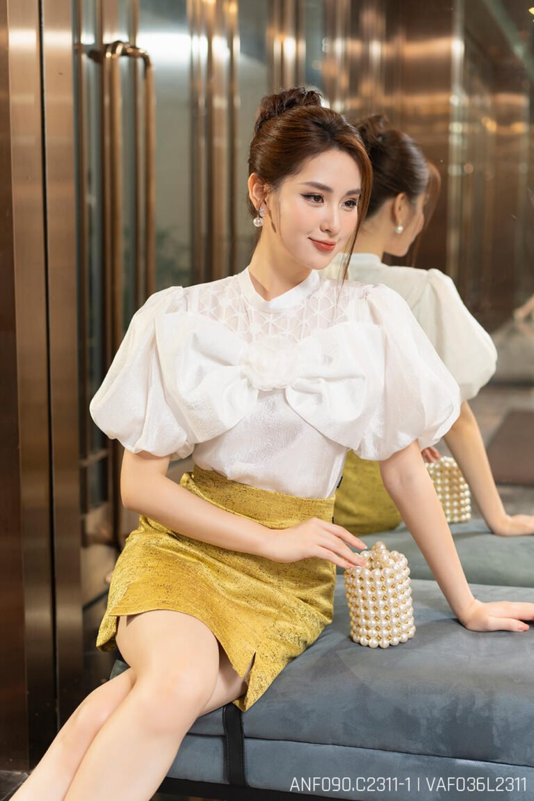 Áo sơ mi tay ngắn ANF090.C2311-2 trắng pc4