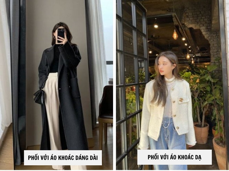 10 Cách Phối Đồ Với Áo Len Cổ Lọ Ấm Áp Mà Vẫn Sành Điệu 15 Phối áo cổ lọ với áo khoác dáng dài - áo khoác dạ