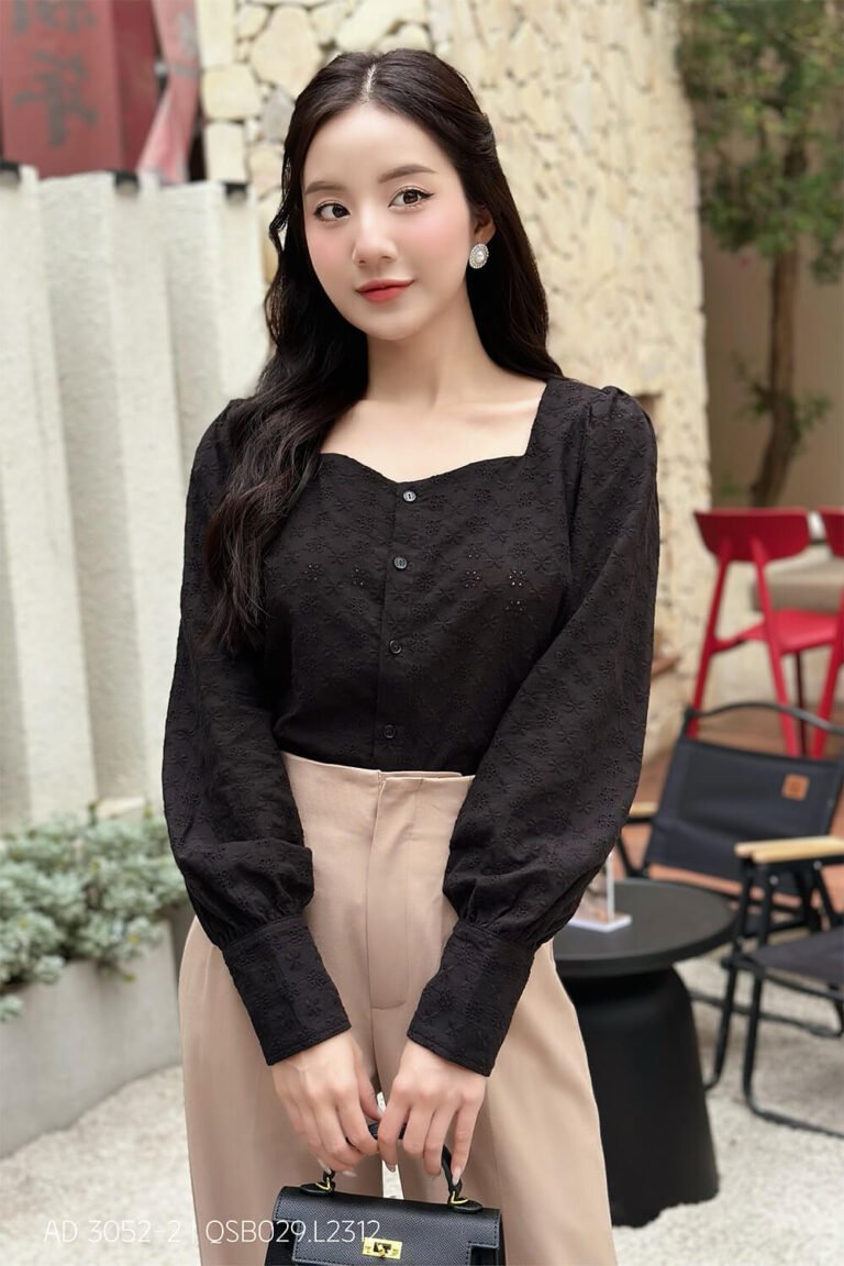 Áo sơ mi tay dài AD 3052-2 đen pc1