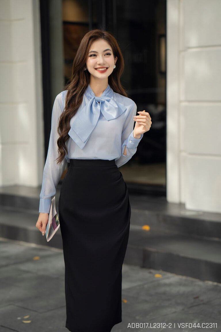 Áo sơ mi tay dài ADB017-2 xanh pc2