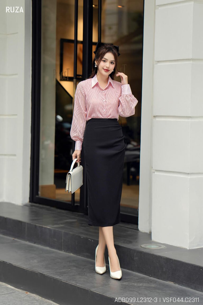 Áo sơ mi tay dài ADB009-3 hồng pc1