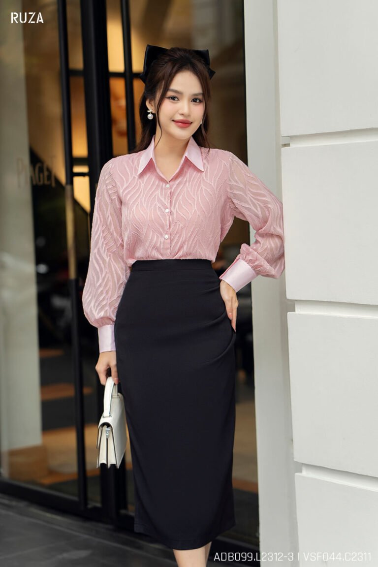 Áo sơ mi tay dài ADB009-3 hồng pc3