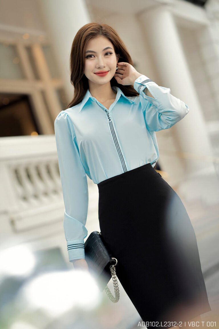 Áo sơ mi tay dài ADB102 xanh pc2