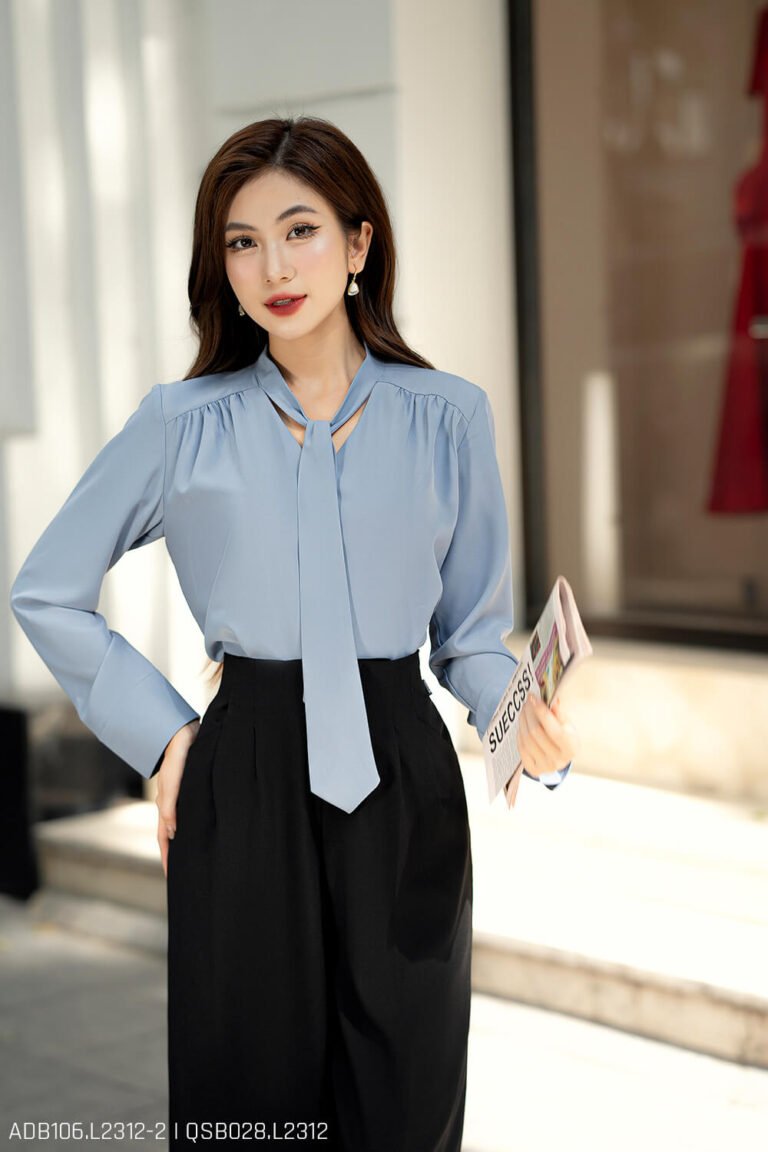 Áo sơ mi tay dài ADB106-2 xanh pc3