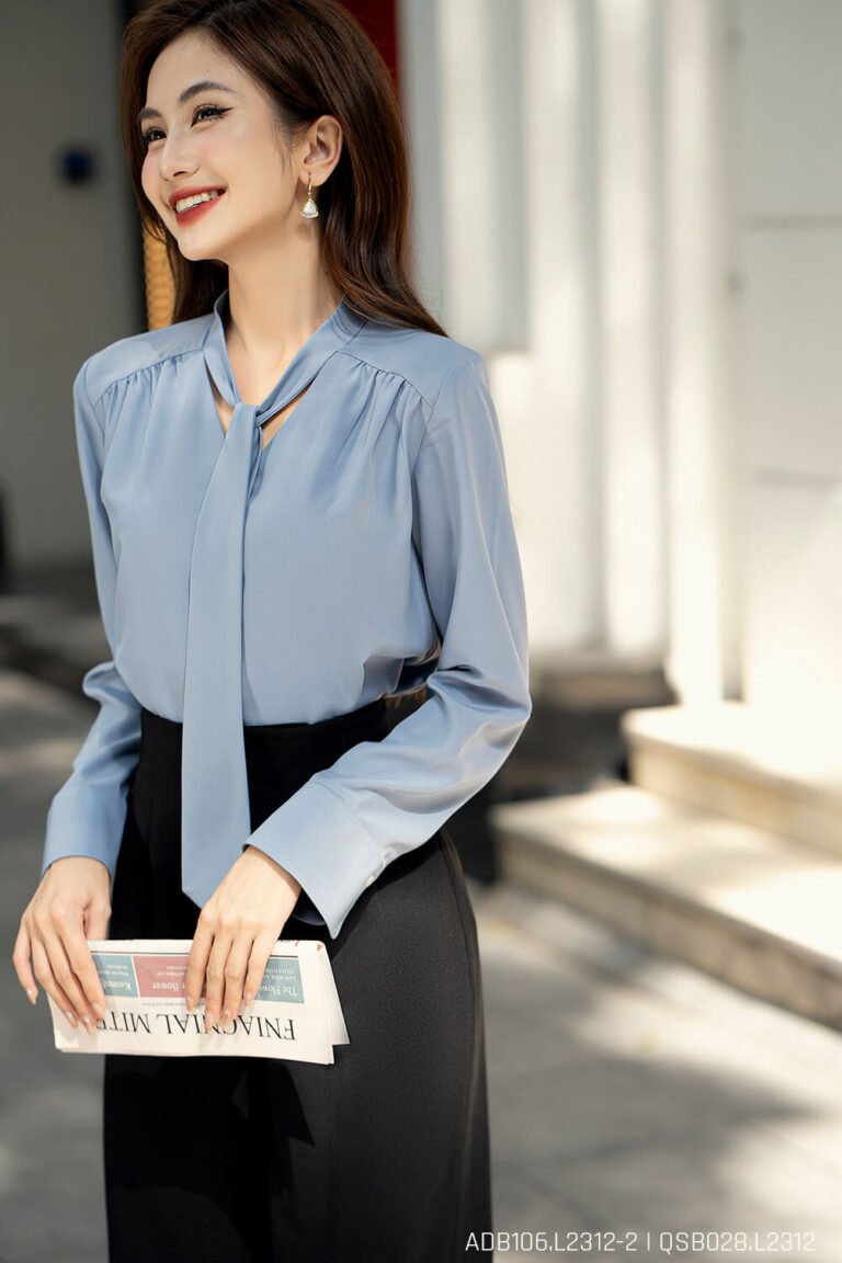 Áo sơ mi tay dài ADB106-2 xanh pc4