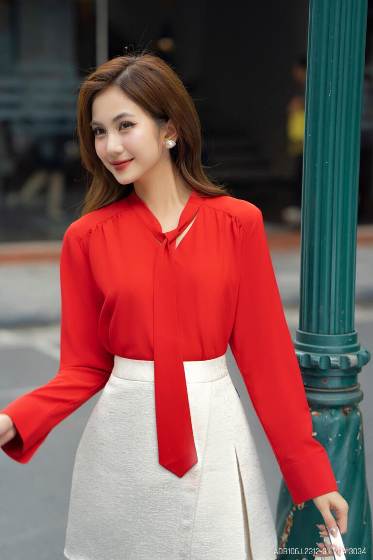 Áo sơ mi tay dài ADB106-3 đỏ pc5