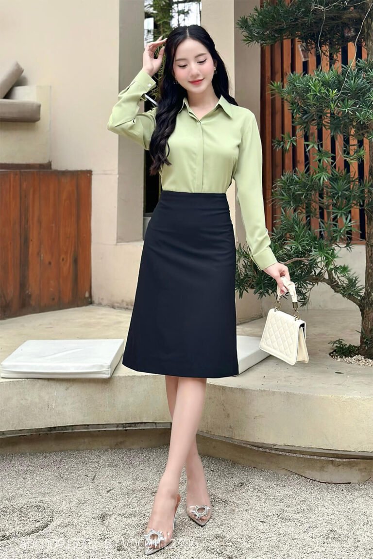 Áo so mi tay dài ADC009-6 xanh bơ pc2