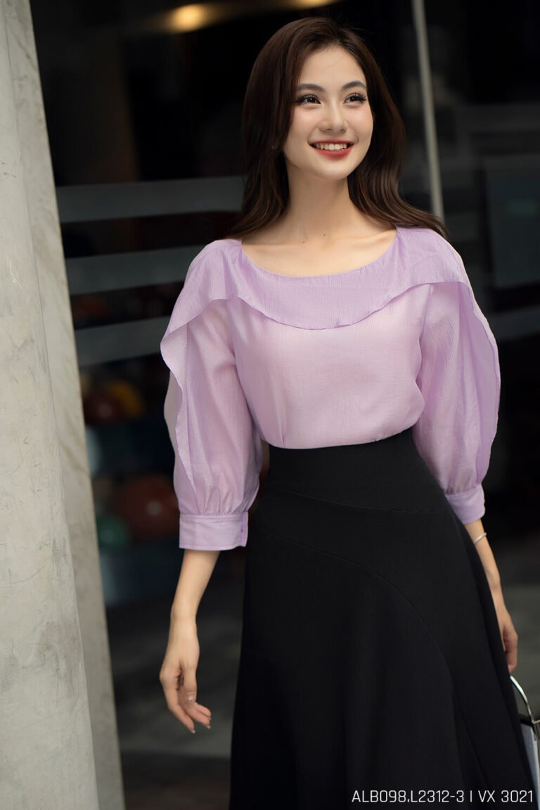 Áo sơ mi tay lỡ ALB098-3 tím pc4