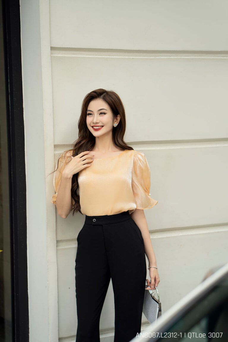 Áo sơ mi tay ngắn ANB087-1 vàng đồng pc2