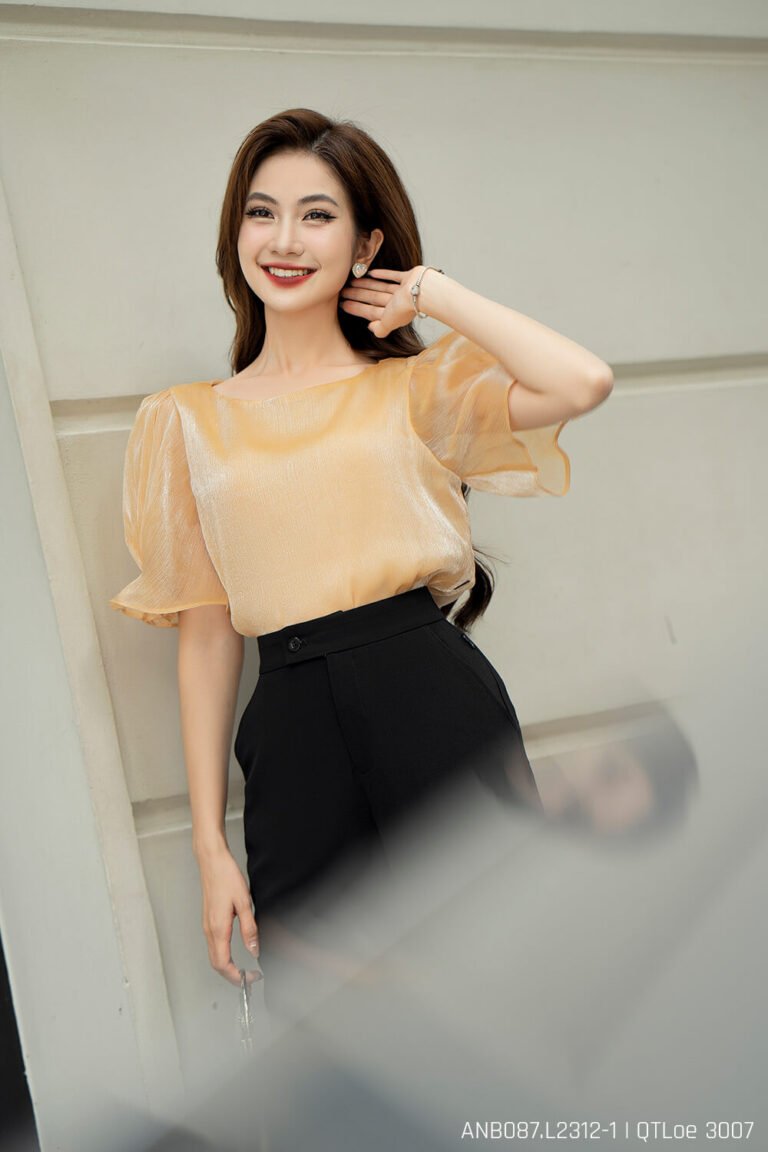 Áo sơ mi tay ngắn ANB087-1 vàng đồng pc3