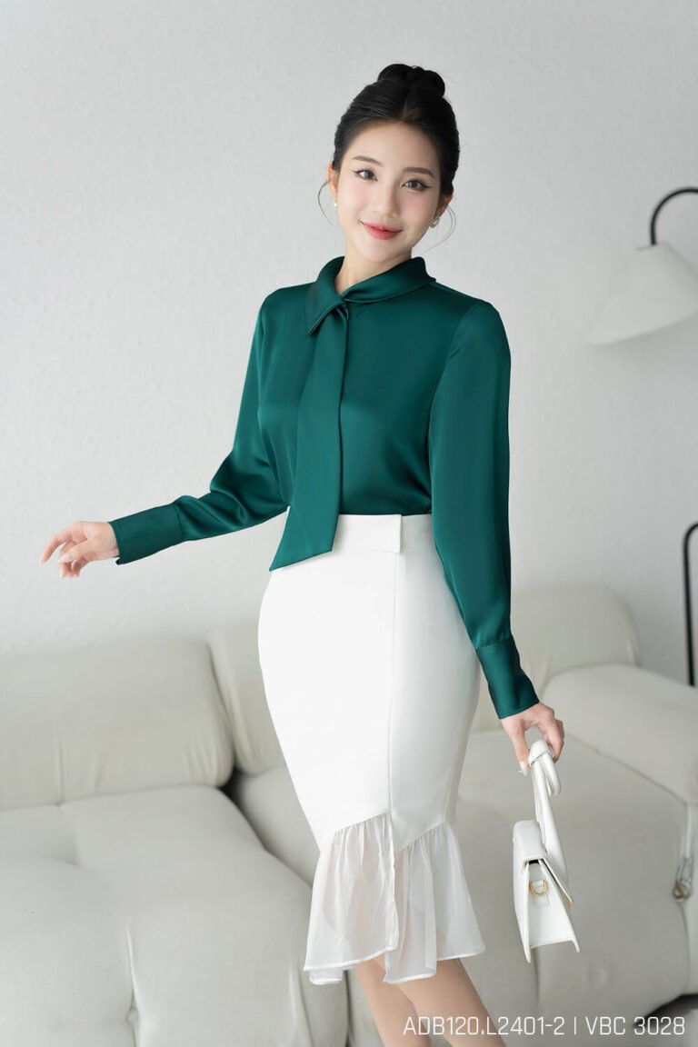 Áo sơ mi tay dài ADB120 xanh pc1