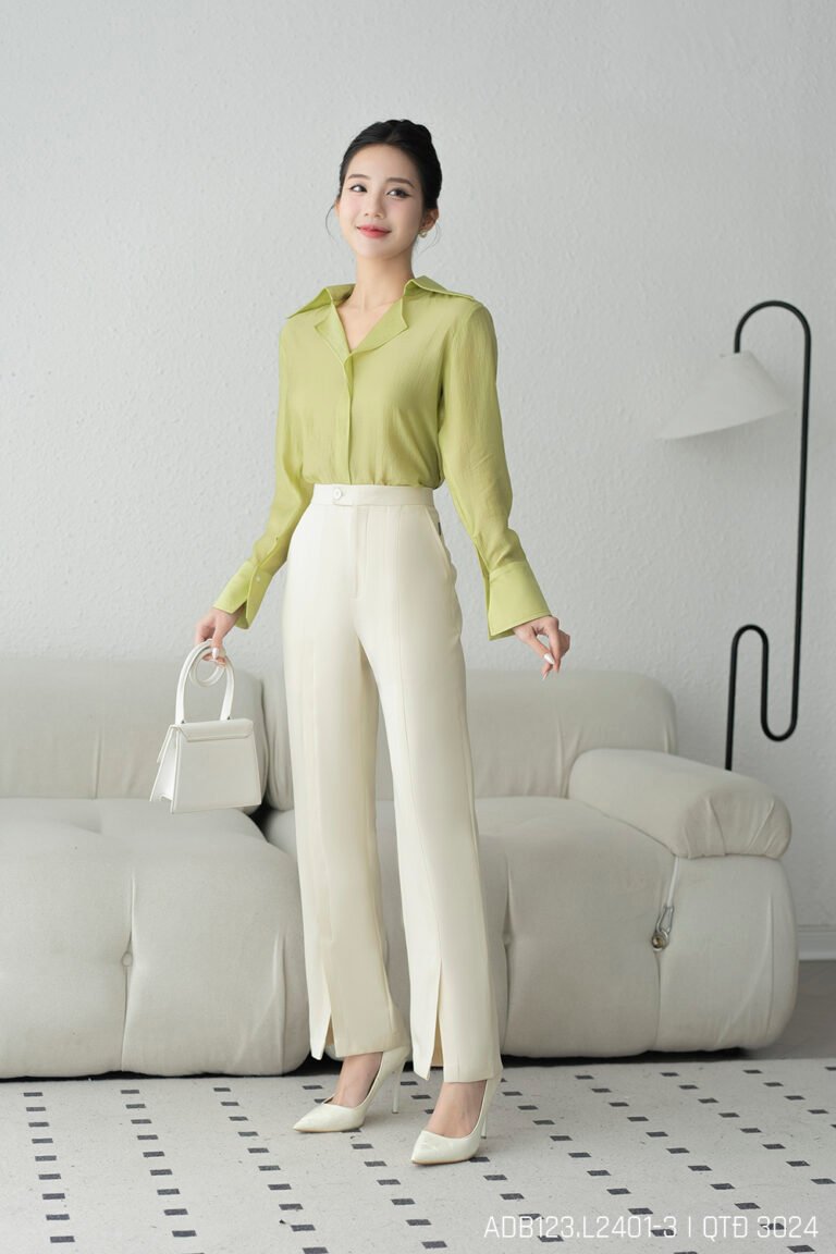 Áo sơ mi tay dài ADB123 xanh lá pc2