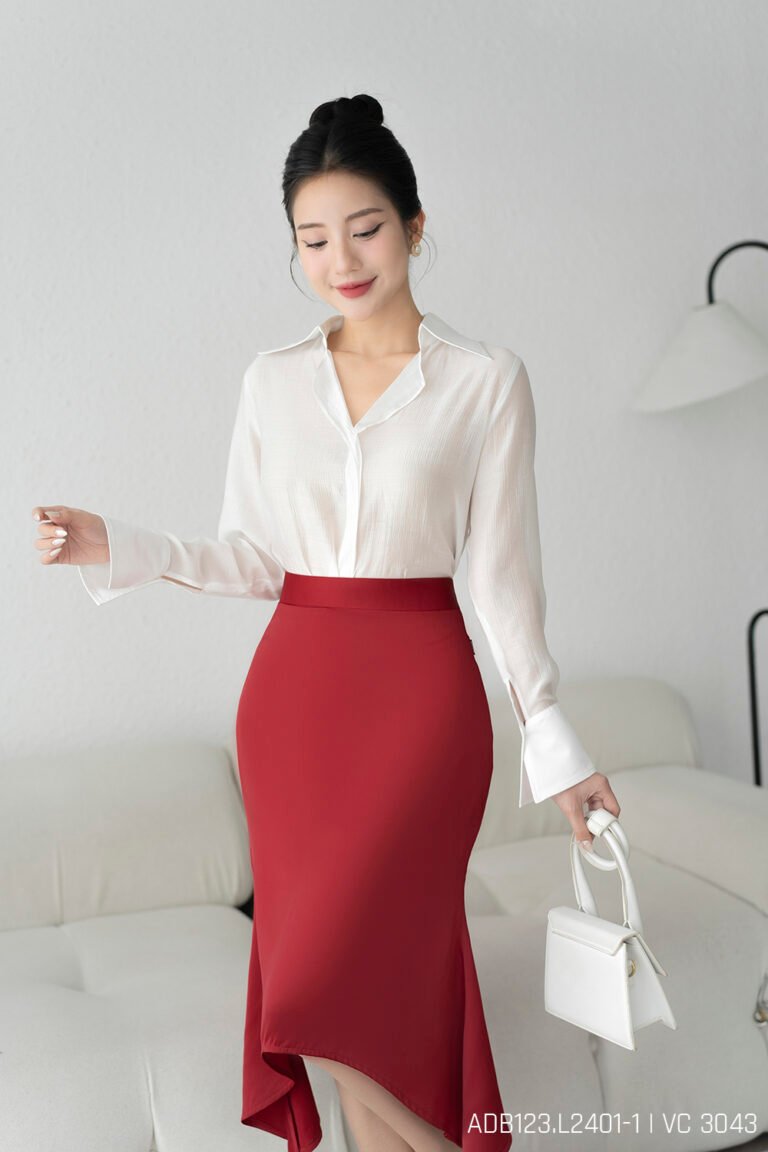 Áo sơ mi tay dài ADB123 trắng pc2