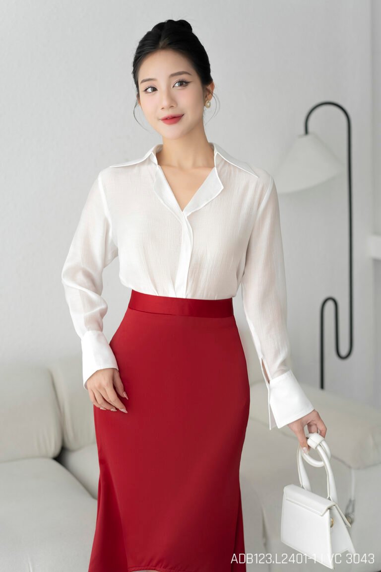 Áo sơ mi tay dài ADB123 trắng pc3