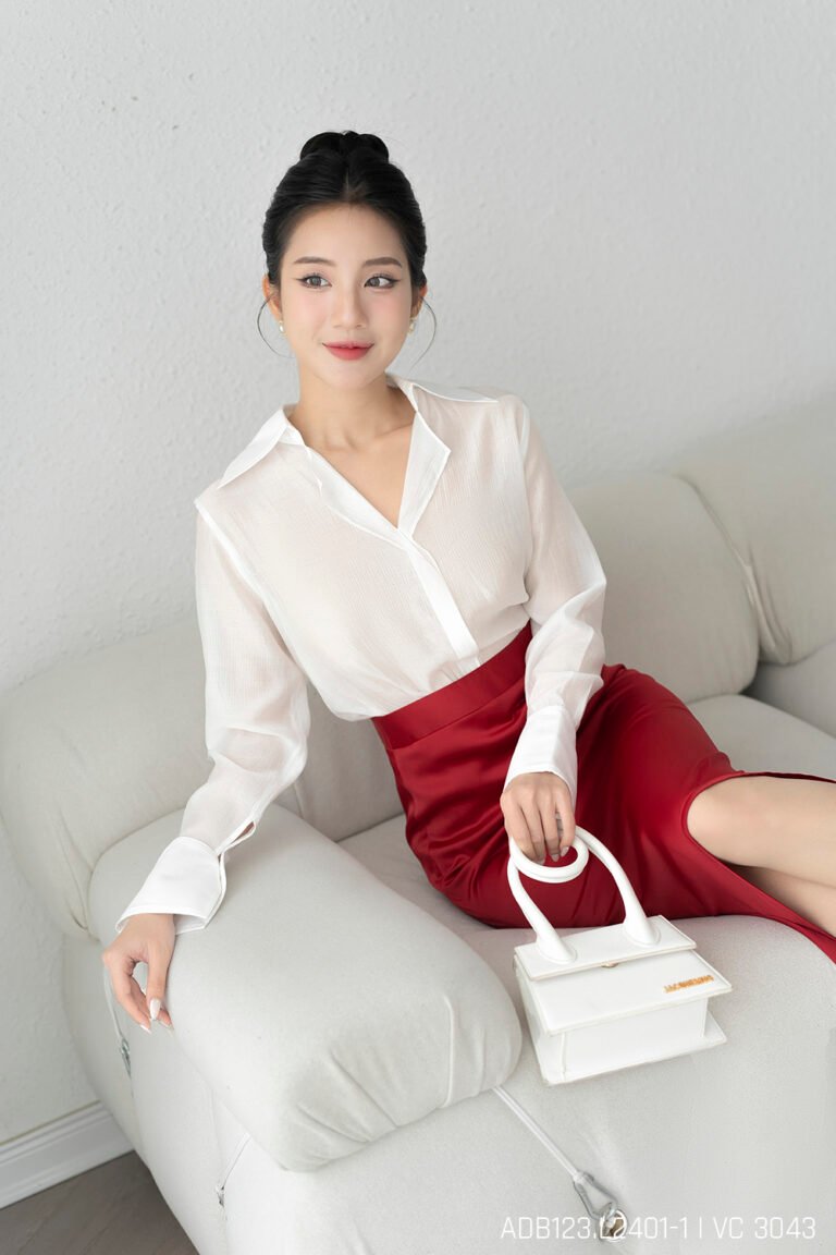 Áo sơ mi tay dài ADB123 trắng pc4