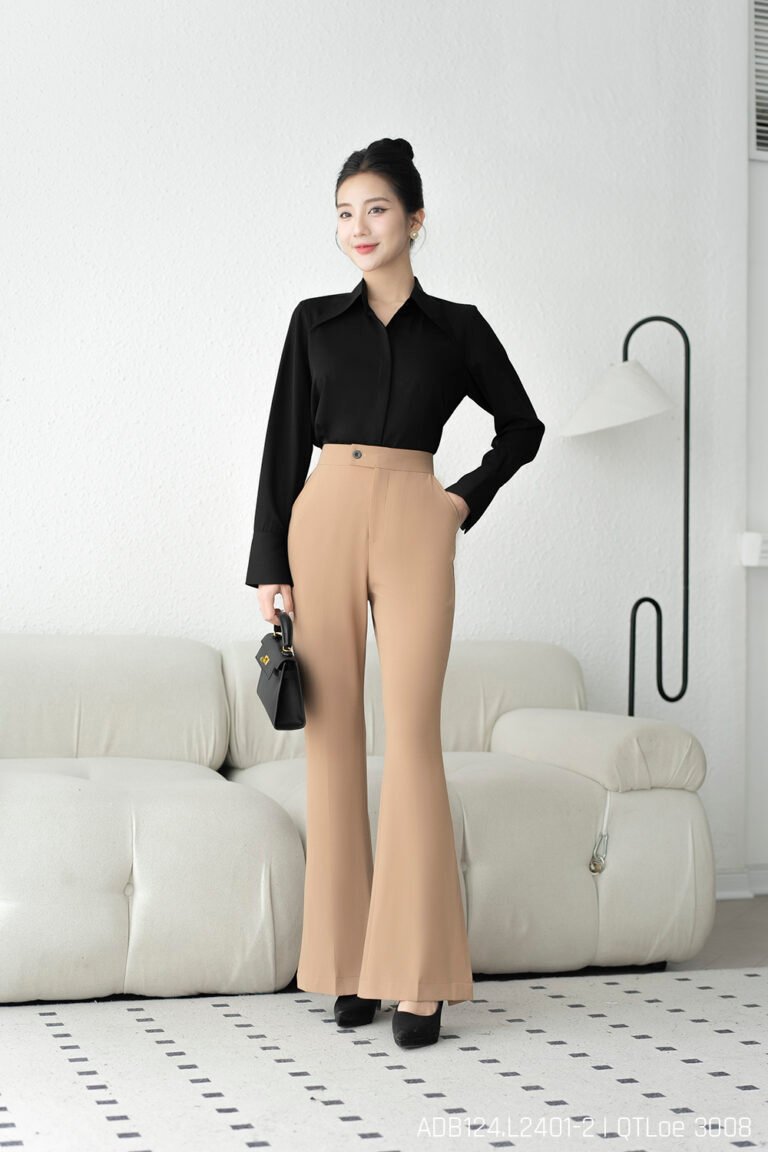 Áo sơ mi tay dài ADB124 đen p1