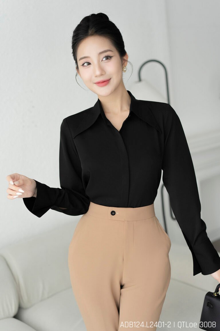Áo sơ mi tay dài ADB124 đen p2